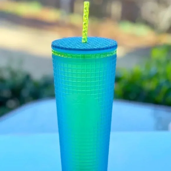 Starbucks 2022 Green Grid 24oz Tumbler Cold Cup Mountain Dew NEW RARE HTF - Picture 7 of 7